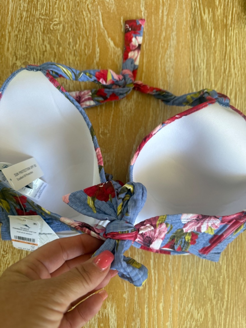 NWT Tommy Bahama Chambray Beach Underwire Bikini Top 36DD - Picture 7 of 7